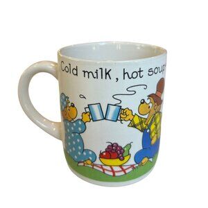 Vtg 80's The Berenstain Bears Coffee Tea Mug Cup " Cold Milk Hot Soup Ice Cream